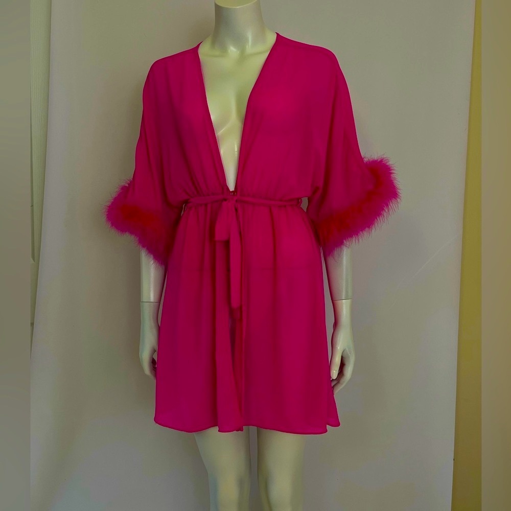Feather Chiffon Robe